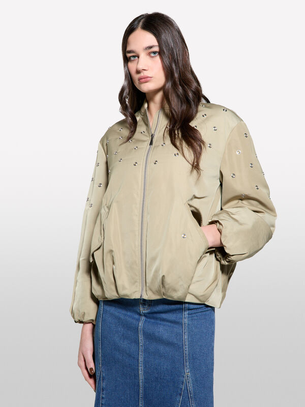 Bomber over fit con borchie - giacche e giubbotti da donna | Sisley