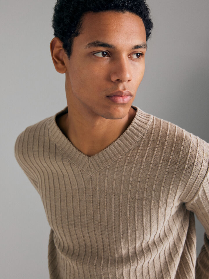 MAGLIA SCOLLO V M/L Uomo