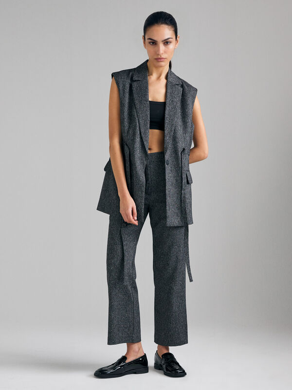Gilet con cinturina - gilet e smanicati da donna | Sisley