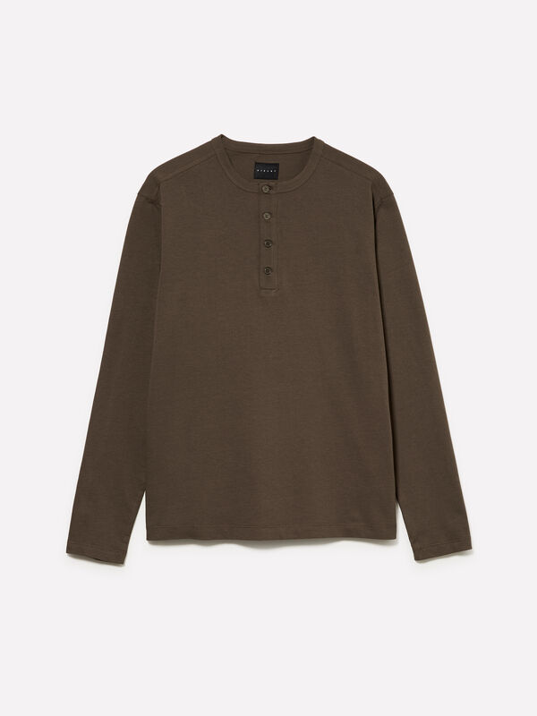 T-shirt serafino - t-shirt a manica lunga da uomo | Sisley