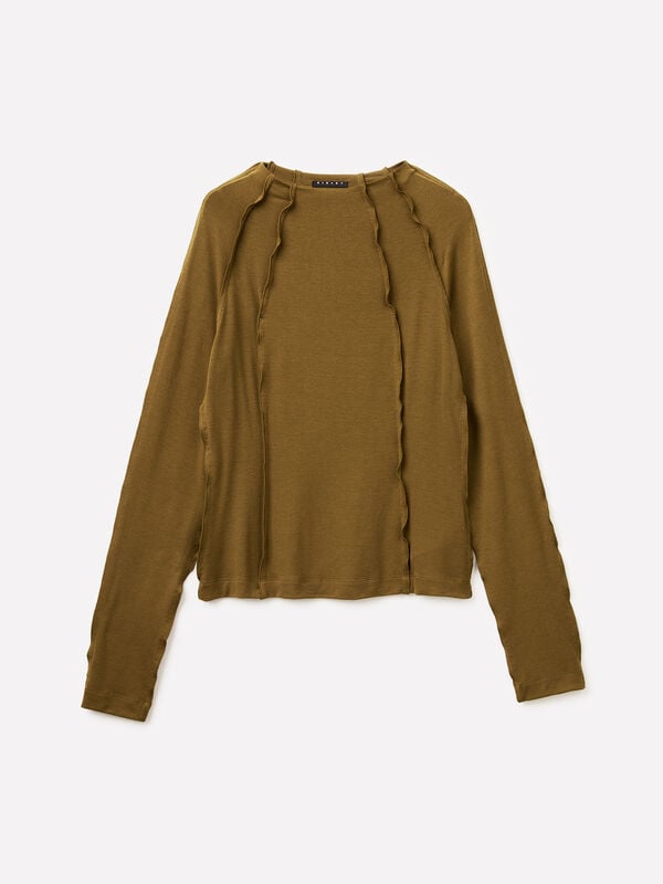 T-shirt sagomata - t-shirt a manica lunga da donna | Sisley