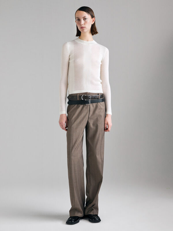 Pantaloni a righe - pantaloni regular da donna | Sisley